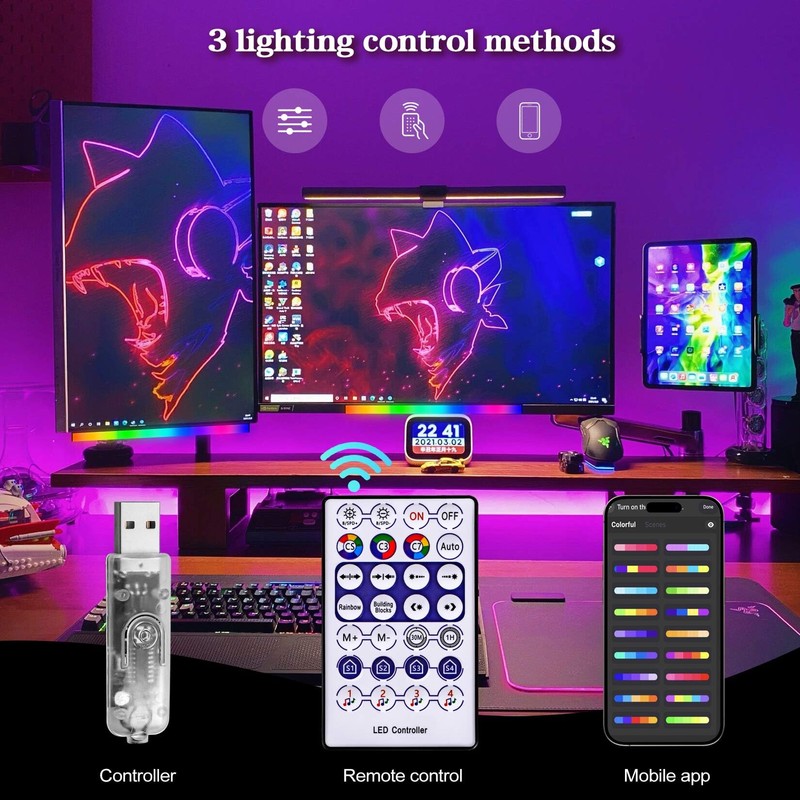 FenglinWisdom RGB LED Monitor Ambient Light Bar, 16 Inch USB
