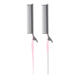 Perfeclan Highlighting Comb Rat Tail Comb Styling Comb Teasing Comb Styling Tool for Highlights All Hair Types Hair Cutting Personal, Gray Pink