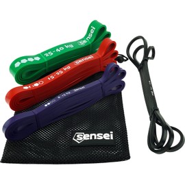 Sensei Power Bands 4 Stück Variable Widerstand Krafttraining Klimmzüge Gummi Hülle Anleitung