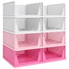 Pink Girl Closet Organizers and Storage Stackable Plastic Drawer Basket