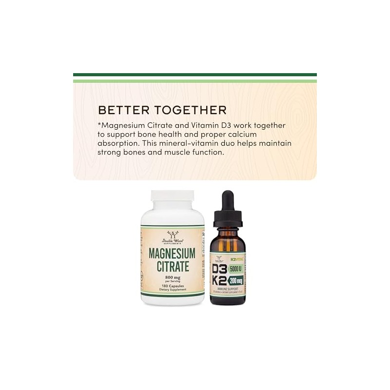 Double Wood Supplements MAGNESIUM CITRATE 800mg 180 capsules