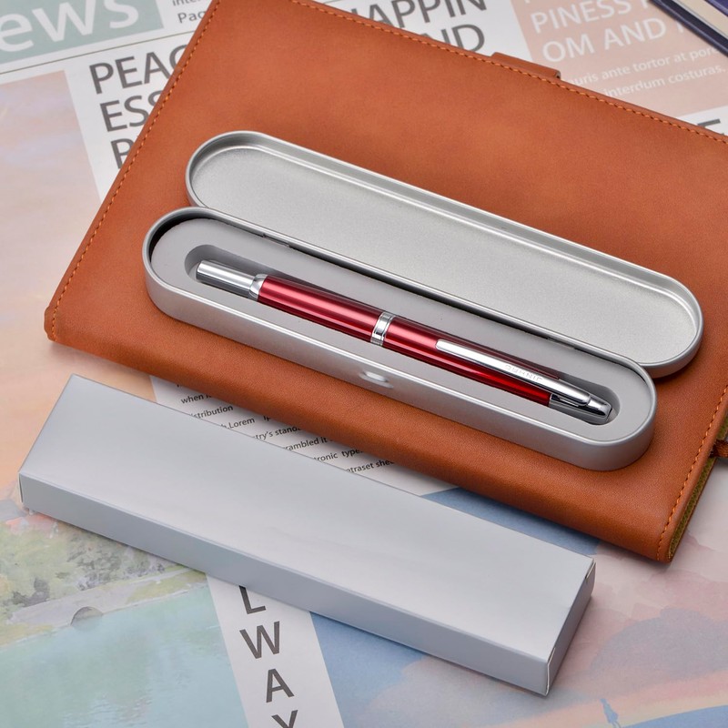 Jinhao 10 Press Fountain Pen with Box, Rose Red Retractable
