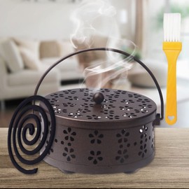 Mosquito Spiral Container, Classic Metal Incense Holder, Mosquito Coil Holder, Mosquito Spiral Incense Spirals Holder, Coil Holder, Portable Incense Holder, for Indoor Outdoor Camping Yoga