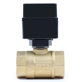 U.S. Solid 1" Motorised Ball Valve - Electric Brass Ball Valve, 9-36V AC/DC, 2-Wire Auto Return Facility, Closed Without Current (N.C.)