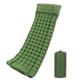 Isomatte Camping Selbstaufblasend Outdoor,WolinTek Aufblasbare Matratze Dick Wasserdicht Schlafmatte Selbstaufblasbare Luftmatratze mit Kissen Faltbar Iso Matte für Wandern Reisen Strand Zelt (Green)