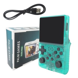 GRABOTE R40S PRO Handheld Game Console 3.5 inch IPS Screen Mini Retro Console Portable Pocket Arcade 45 Simulators 256G TF Card, Pre-Installed with 30000 Games- Green