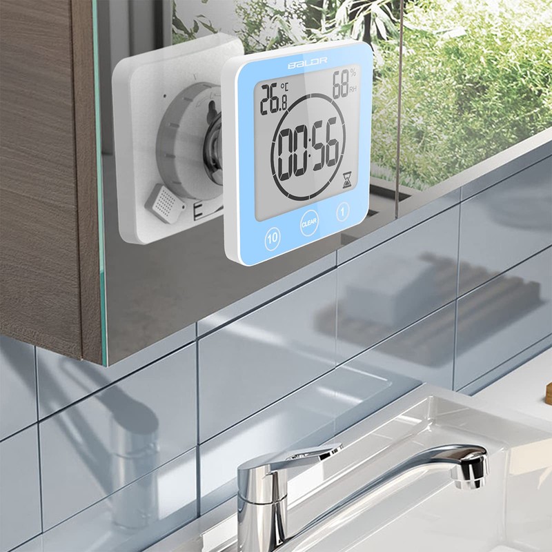 ZONJIE Bathroom Clock - Waterproof Shower Clock for Bathroom, Digital