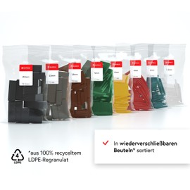 BAUHELD® Universal underlay plates 60 x 40 mm [40/80/160 pieces] – multicoloured plastic backing plates [made in Germany] – spacer wedges in sizes: 1.5, 2, 3, 4, 5, 10, 15, 20 mm