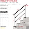 2 Pack Handrails for Outdoor Steps, Wrought Iron Black Stair