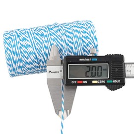 jijAcraft Blue and White Twine String, 328 Feet Christmas Bakers Twine String, 2MM Heavy Duty Packing String for DIY Crafts, Christmas Decoration, Gift Wrapping, Craft Wrapping