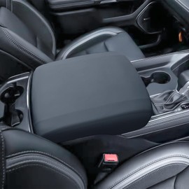 PIMCAR Center Console Cover for 2019-2024 2025 Dodge RAM 1500 2500 3500 Leather Customized Middle Console Lid Cover Protector Interior Accessories (Bucket Seat Only)