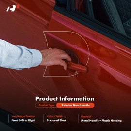 A-Premium Front Driver or Passenger Side Upgraded Metal Exterior Door Handle Compatible with Ford Ranger 1993-2003, Textured Black, Replace# F37Z1022404A