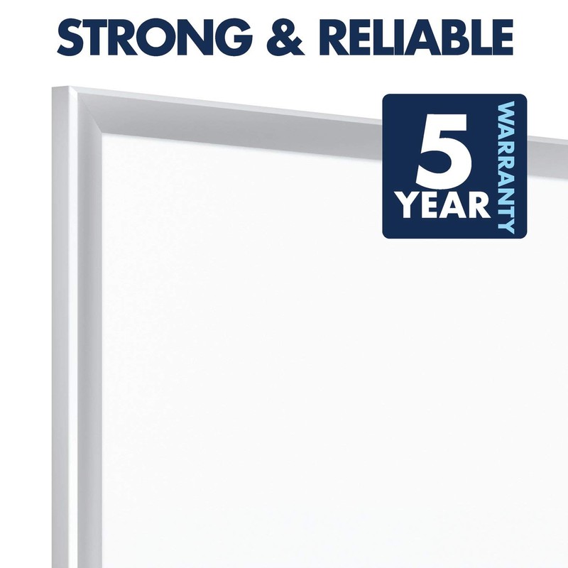 Quartet Magnetic Whiteboard, 4' x 3' White Board, Nano-Clean, Silver