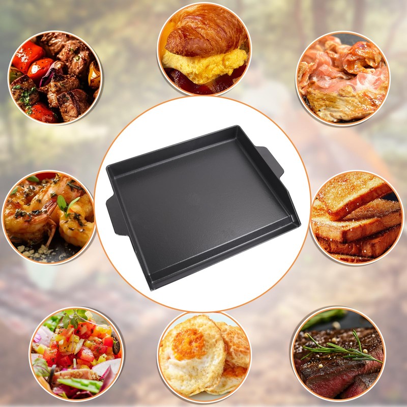 Universal Cast Iron Flat Top Griddle for Gas/Stove/Electric/Charcoal Grill,23" X