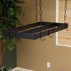 Rogar Black Rectangular Pot Rack with Centerbar