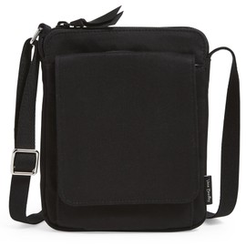 Vera Bradley Women's Cotton Mini Hipster Crossbody Purse With RFID Protection, Black - Recycled Cotton, One Size