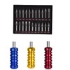 Juego de 22 puntas de acero inoxidable para tatuajes, redondas,