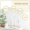 smtyle - Juego de 3 candelabros cónicos dorados para velas