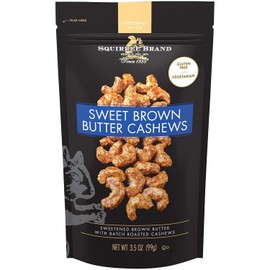 Squirrel Brand Sweet Brown Butter Cashews 3.5oz Resealable Bag Gluten Free Veget