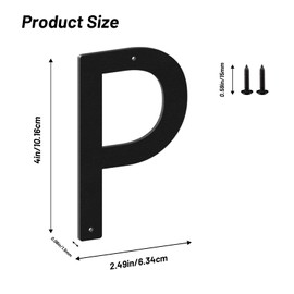 4 Inch House Numbers and Metal Letters for Outdoor Signs, House Numbers for Outside, Aluminum Address Letters and Numbers for Door, Mailbox, Garden, Perfect for Home or Office (Letter P)