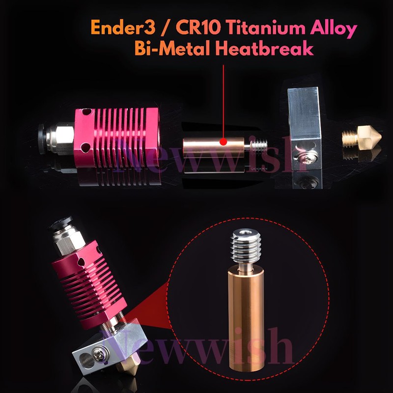 Newwish Ender 3 CR-10 Bi-Metal Heatbreak,Ender 3 V2 All Metal