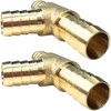 2pcs 5/8'' Hose Barb Tee T 3 Way Union Brass