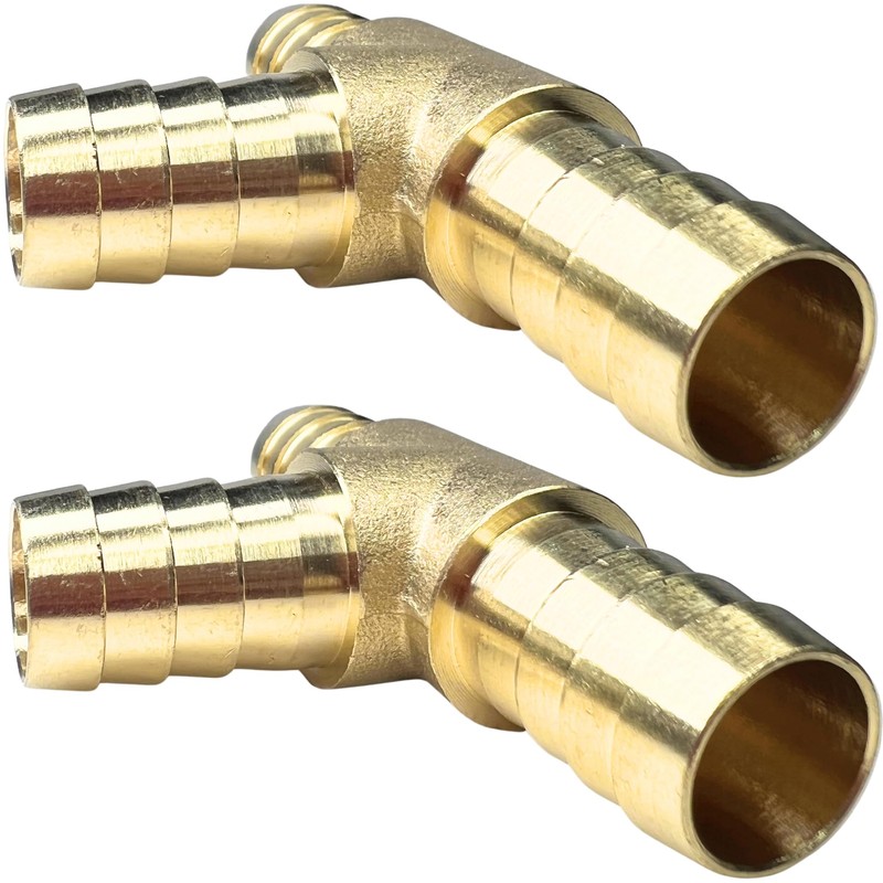 2pcs 5/8'' Hose Barb Tee T 3 Way Union Brass