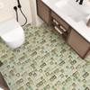 Wallercity Green Mosaic Wallpaper Waterproof Peel and Stick Wallpaper for