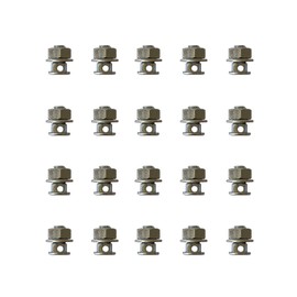 20 Set Silver Bike Brake Line, Bicycle Brake Cable Regulator, Resistant Clamp Lock Screw Bolt for Bicycle Motorcycle with Nuts and Washers