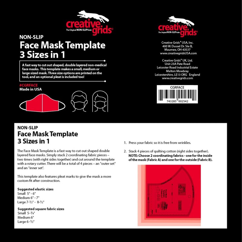 Creative Grids Face Mask Template 3 Sizes in 1 -