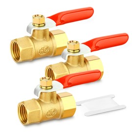 TAILONZ PNEUMATIC 3PCS 1/4 Inch Brass Mini Ball Valve Shut Off Switch, 1/4 Inch FBSP Thread Pipe Fitting