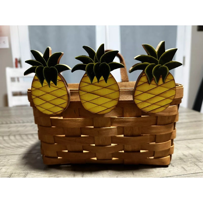 Longaberger Homemade Wooden Pineapple Basket Cuties for Longaberger Baskets