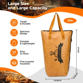 Reusable BBQ Blanket for Resting Meat - Insulated Smoker Grilling Bag with Wide Mouth for Large Brisket Pork Shoulders, and Turkeys Perfect BBQ Accessory & Gift for Men (21in)