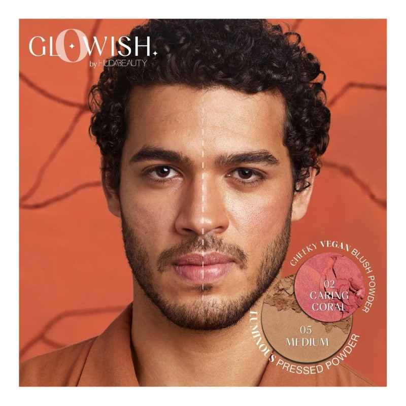 Huda Beauty Rubor En Polvo Vegano Glowish 02 Suave Brillo