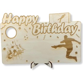 DIWULI Table Sign Happy Birthday Football | For Standing On Table | Made in Germany | Table Decoration for Children's Birthday Boy Girl | Decoration Football Sports