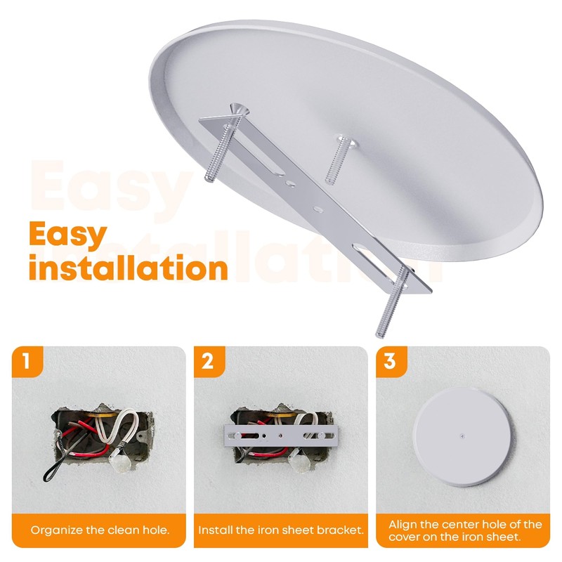 WunoShop 1 Pcs Ceiling Cover Plate, 5 inch Round Outlet