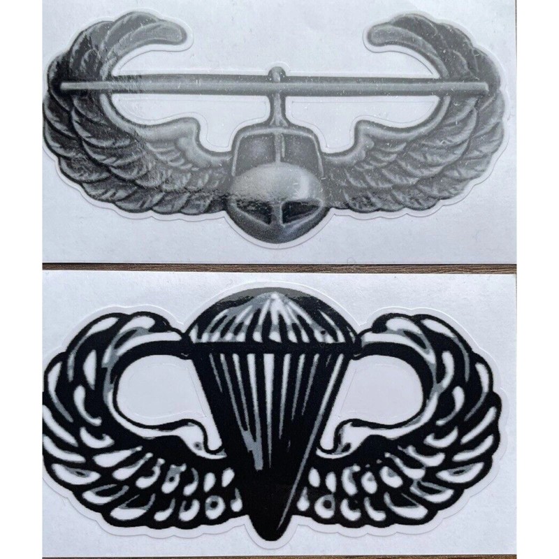 AIRBORNE JUMP and AIR ASSAULT WINGS Stack Window Sticker Decal