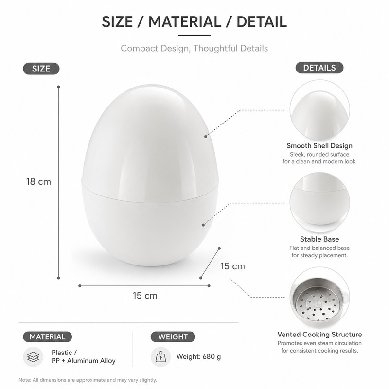 Microwave Egg Cooker for 4 Eggs – Quick Boiler for