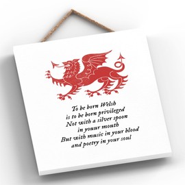 Global Designs To Be Born Welsh Dragon Sign Decorative Hanging Wooden Plaque