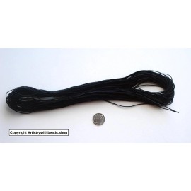 Artistrywithbeads.shop 1mm Nylon Coated Round Elastic Cord Stretch Beading Mala String Black 75 ft M028