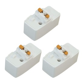 Abishion Hook Ceiling Plug for Duct Rail, Easy Installation, 0-120V/60Hz Dedicated 600W (6A) for Hanging Ceiling Body Lighting Rail, PSE Certified (White 3 Pack)