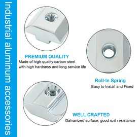 Zorveiio 8Pcs 4040 Series Sliding T Nuts Carbon Steel,M5 T Slot Nut Hammer Head,M3 T Sliding Nuts Fastener Nut Assortment for Aluminum Profile,3D Printer,CNC Router