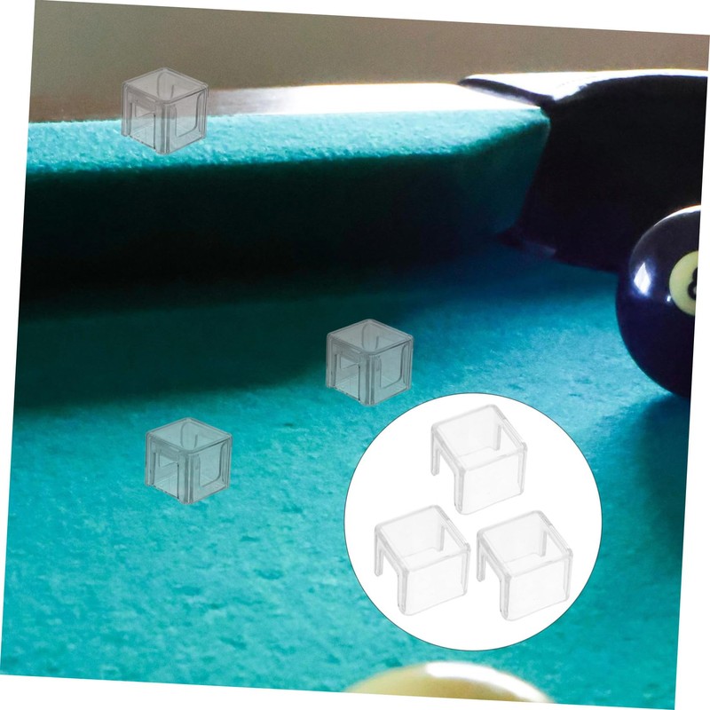 WHAMVOX 3pcs Transparent Acrylic Pool Cue Chalk Case Durable Billiard