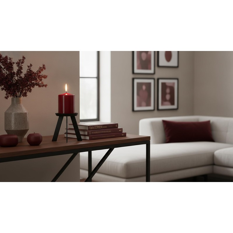 Cereria Di Giorgio Candela Cero Laccata Bordeaux 7x10 cm -