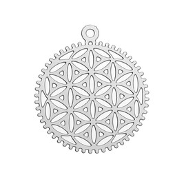 SiAura Material ® - Tree of Life Stainless Steel Pendant Silver 26 x 30 mm 1 Piece