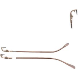 QYAJS 1 Pair Metal Frame Arms Rimless Glasses Legs Glasses Replacement Temple Eyewear Frame Temple Screws and Screwdiver (Single Hole With Slot)