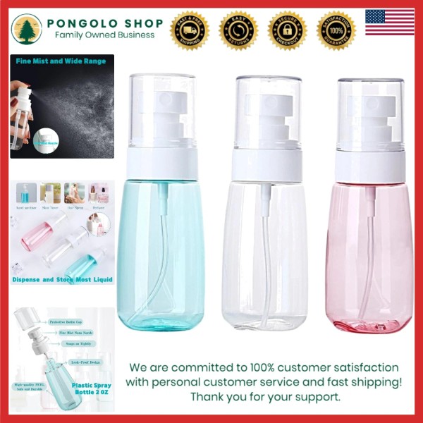Unbranded Travel Spray Bottle 2oz BPA Free Refillable Fine Mist
