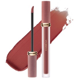 CARSLAN Matte Liquid Lipstick - Longwear, No-Budge, Highly Pigmented Lipcolor for All Skin Women, AM12 Peach Cream