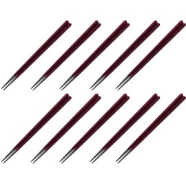 Fukui Craft Chopsticks, Stainless Steel Metal Chopsticks, Made in Korea, 18-10 Stainless Steel, Hollow Chopsticks, 9.1 inches (23 cm) (10 Pairs)