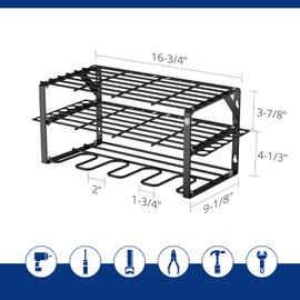 WORKPRO Power Tool Organizer, Wall Mounted Power Tool Holder, 3-Tiers Storage Rack for Cordless Drill Storage, 150 LBS Load Capacity for Garage, Warehouse, Workshop